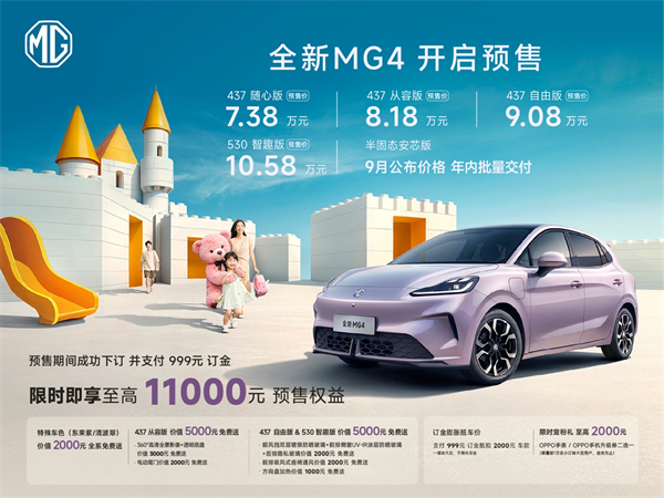 Ang All-New-New Mg4 adunay mga hiniusa nga sistema sa pagdumala sa thermal sa pagdumala sa klase niini ug usa ka ultra-taas nga gitas-on nga 530km. Ang pre-sale magsugod sa 73,800 yuan.